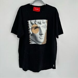 Greek Socials Graphic Stone Ancestor Face White and Black T Shirt XL